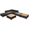 vidaXL Set Divani da Giardino 7 pz con Cuscini in Polyrattan Nero