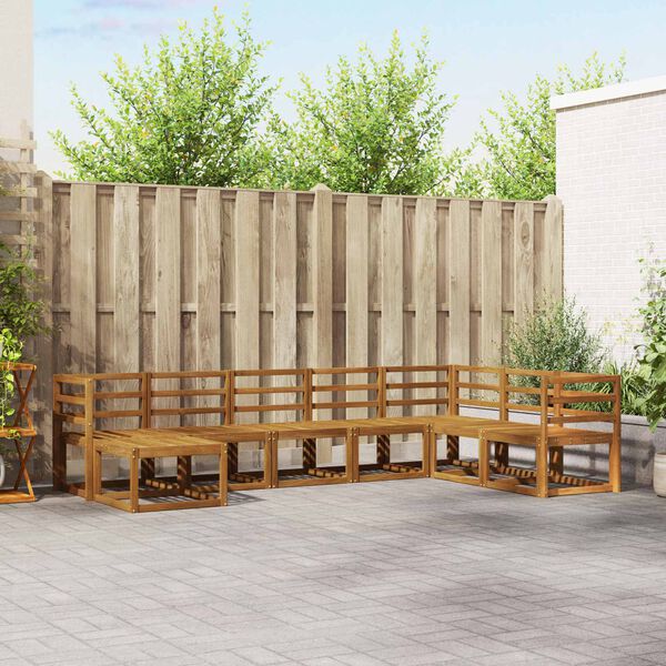 vidaXL Set di divani da esterno con cuscino 8 pcs Naturale e Antracite