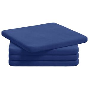 vidaXL Cuscini per Seduta 4 pz Velluto Blu Polizia 40 x 40 x 3 cm