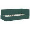 vidaXL Cornice del letto ad angolo Verde Scuro 90 cm x 190 cm Velluto