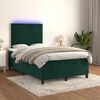 vidaXL Letto a Molle con Materasso e LED Verde Scuro 120x190cm Velluto
