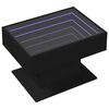 vidaXL Tavolino Salotto con LED Nero 70x50x45 cm Legno Multistrato