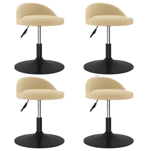 vidaXL Sedie da Pranzo Girevoli 4 pz Crema in Velluto
