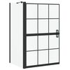 vidaXL Schermo per Bagno e Doccia Nero e trasparente 80 x 68 x 128 cm
