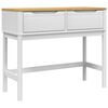 vidaXL Tavolo Consolle FLORO Bianco 89,5x36,5x73cm Legno Massello Pino