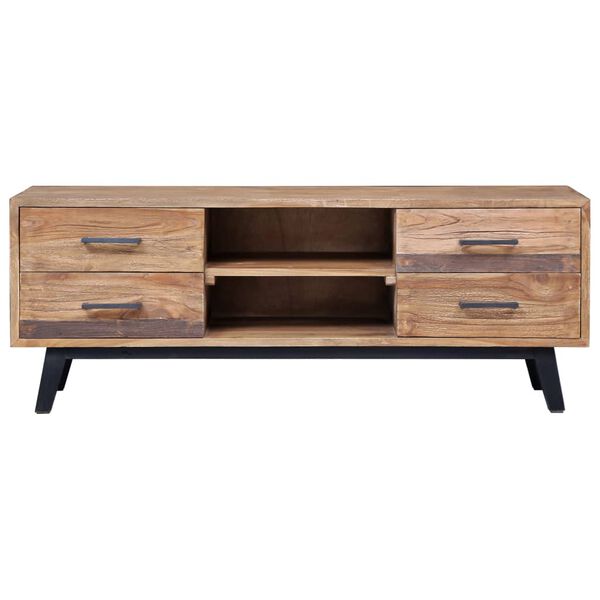 vidaXL Mobile Porta TV 120x30x45 cm in Legno Massello di Teak
