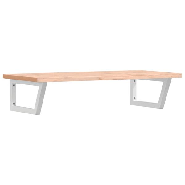 vidaXL Ripiano a Parete per Lavabo in Acciaio e Massello di Faggio