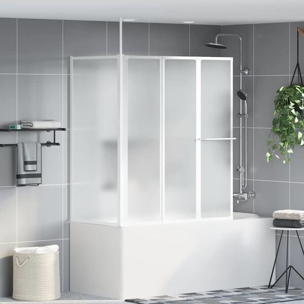 vidaXL Schermo da Bagno Glassato 120 x 70 x 137 cm