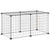 vidaXL Gabbia per Animali Domestici 8 Pannelli Nero 35x35 cm Acciaio