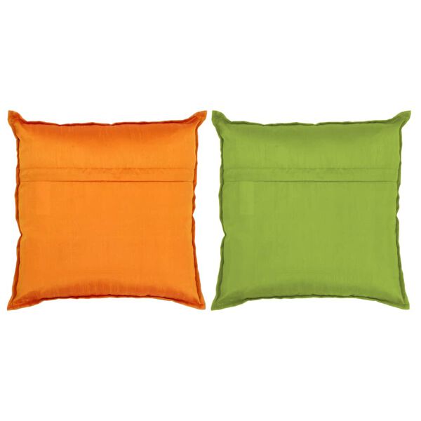 vidaXL Cuscini Patchwork 2 pz Realizzati a Mano 45x45 cm Arancio/Verde
