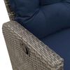vidaXL Divano Giardino Reclinabile a L con Cuscini Grigio Polyrattan