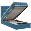 vidaXL Letto Ottomano con Materasso e LED Blu scuro 90 x 200 cm