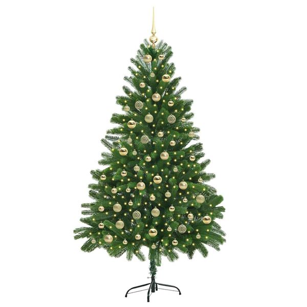 vidaXL Albero di Natale con 300 LED con supporto Verde 180 cm PE