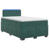 vidaXL Letto con Box Spring, Materasso e LED Verde Scuro 120 x 200 cm