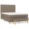 vidaXL Giroletto a Molle con Materasso Tortora 140x190 cm in Tessuto