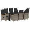 vidaXL Set da Pranzo per Giardino 9 pz Grigio polyrattan
