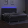 vidaXL Letto a Molle Materasso e LED Grigio Scuro 200x200cm in Tessuto