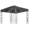 vidaXL Gazebo con Stringa di Luci LED 3x3 m in Tessuto Antracite