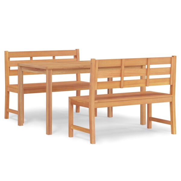 vidaXL Set da Pranzo per Giardino 3 pz in Legno Massello di Teak