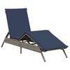 vidaXL Lettino prendisole con Cuscino in Polyrattan Grigio