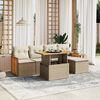 vidaXL Set Divano da Giardino 6 pz con Cuscini Beige in Polyrattan