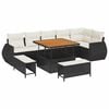 vidaXL Set Divano da Giardino 9 pz Nero polyrattan