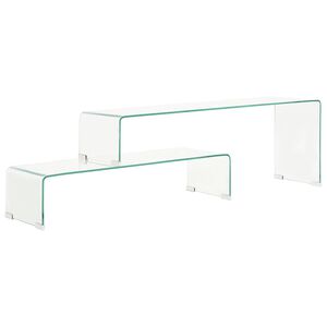 vidaXL Set Tavolini Salotto 2 pz 90x30x20/110x30x40cm Vetro Temperato