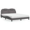 vidaXL Letto Viana con Materasso Grigio 160x200 cm in Similpelle