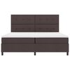 vidaXL Letto a molle con testiera Marrone scuro 200 x 200 cm Tessuto