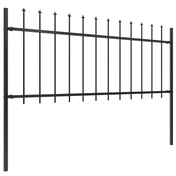 vidaXL Recinzione da Giardino Woerden con Punta a Lancia in Acciaio 181x80 cm Nero