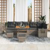 vidaXL Set Divano da Giardino 9 pcs Grigio polyrattan