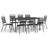 vidaXL Set da Pranzo da Giardino 9 pz in Acciaio Antracite