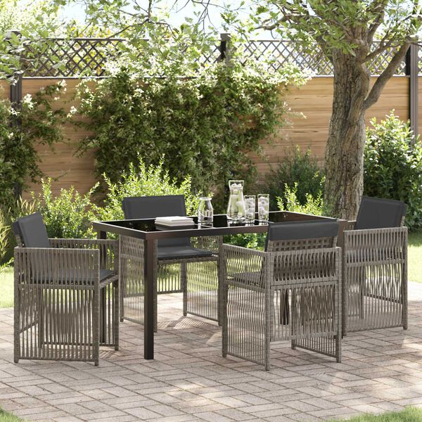 vidaXL Set da Pranzo per Giardino 5 pcs Grigio