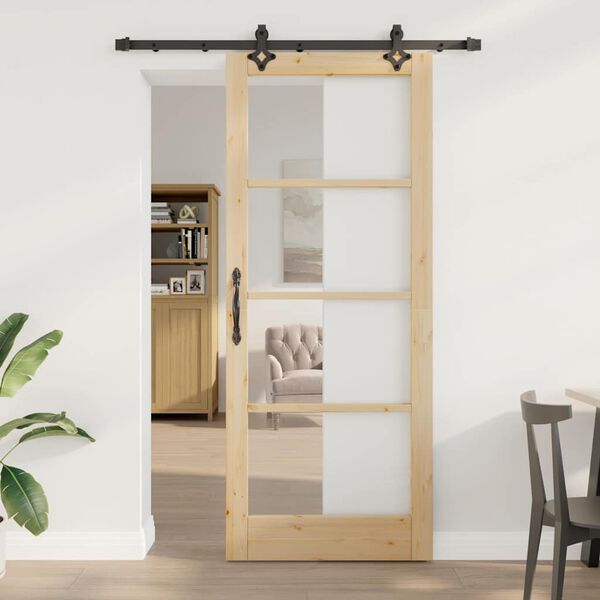 vidaXL Porta scorrevole Naturale 86 x 211 cm