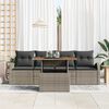 vidaXL Set Divano da Giardino 5 pcs Grigio Poly Rattan