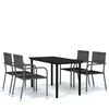 vidaXL Set Mobili da Pranzo da Giardino 5 pz Grigio