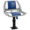 vidaXL Set Sedile per Barca Pieghevole 2pz Blu e Bianco 48x51x41 cm