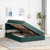 vidaXL Letto con contenitore e LED Verde Scuro 140 x 190 cm Velluto