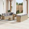 vidaXL Set Divano da Giardino con cuscino 11 pcs Beige e Grigio Chiaro