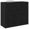vidaXL Credenza Rovere Nero 80 x 33 x 70 cm Legno multistrato