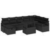 vidaXL Set Divano da Giardino con cuscino 9 pcs Nero Poly Rattan