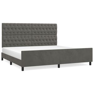 vidaXL Giroletto senza Materasso Grigio Scuro 200x200 cm Velluto