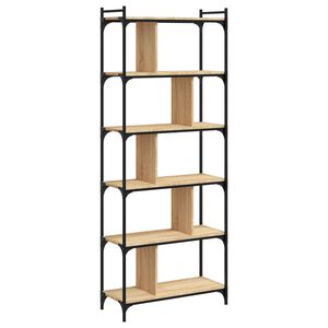 vidaXL Libreria Rovere Sonoma 6 Ripiani 76x32x192 cm Legno Multistrato