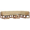 vidaXL Set di divani da esterno con cuscino 9 pcs Naturale e Beige
