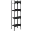 vidaXL Libreria a 4 Ripiani Nera 35x30x138,5 cm in Legno Multistrato