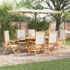vidaXL Set da Pranzo per Giardino 7 pcs Bianco Crema