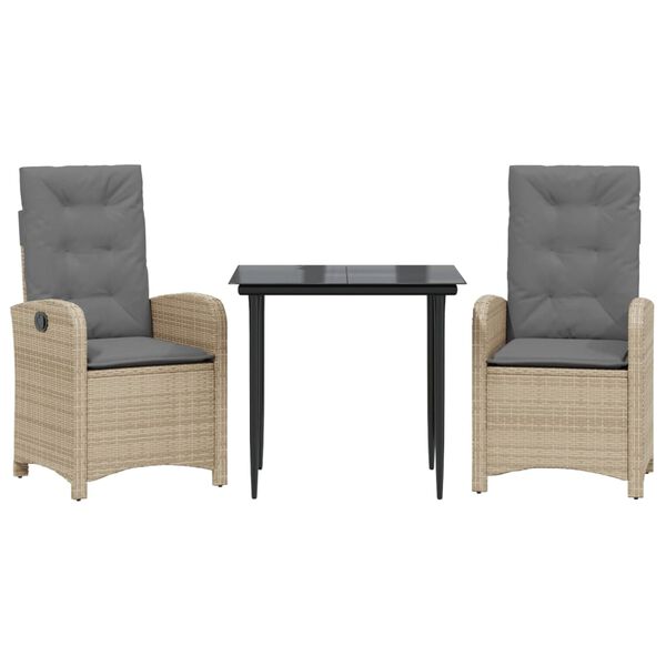 vidaXL Set Pranzo da Giardino 5 pz con Cuscini Beige Misto Polyrattan