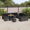 vidaXL Set Divano da Giardino con cuscino 13 pcs Nero polyrattan