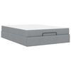 vidaXL Struttura letto con materasso 2 pcs Grigio chiaro Tessuto