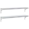 vidaXL Mensole a Muro 2 pz 100x23,5 cm Argento in Acciaio Inossidabile